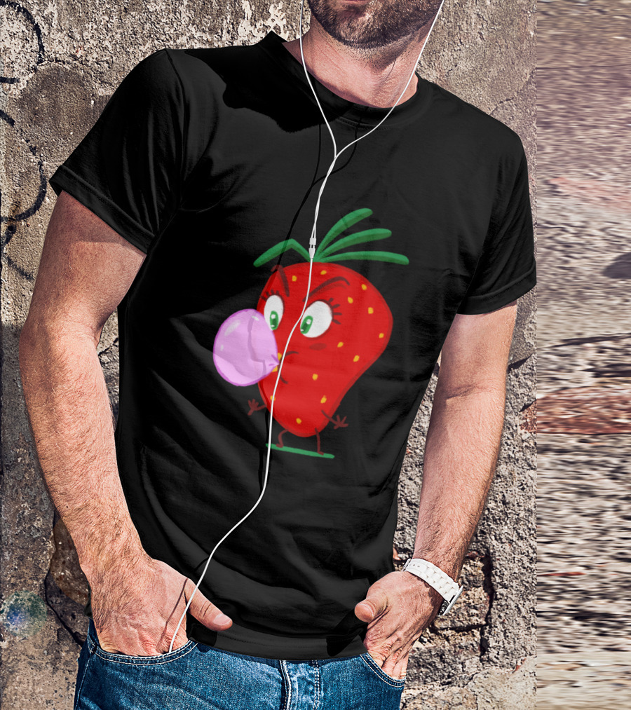 Blow Me Strawberry Bubblegum Cartoon T-Shirt
