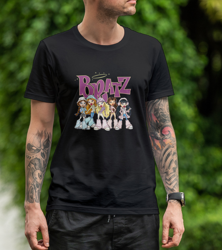 Bratz Four Characters With Halo And Stars T-Shirt