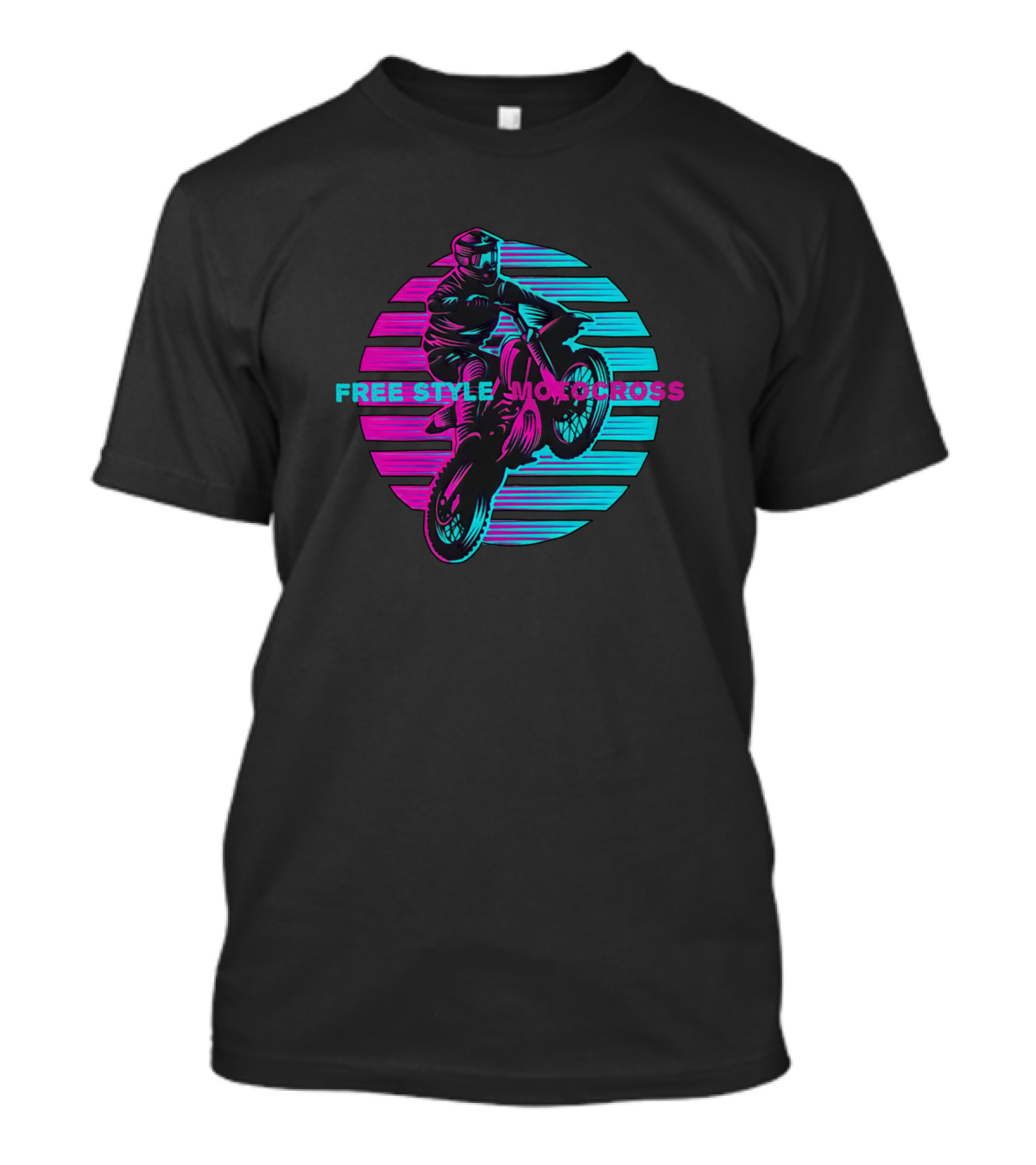 Free Style Motocross Retro Neon Rider T-Shirt