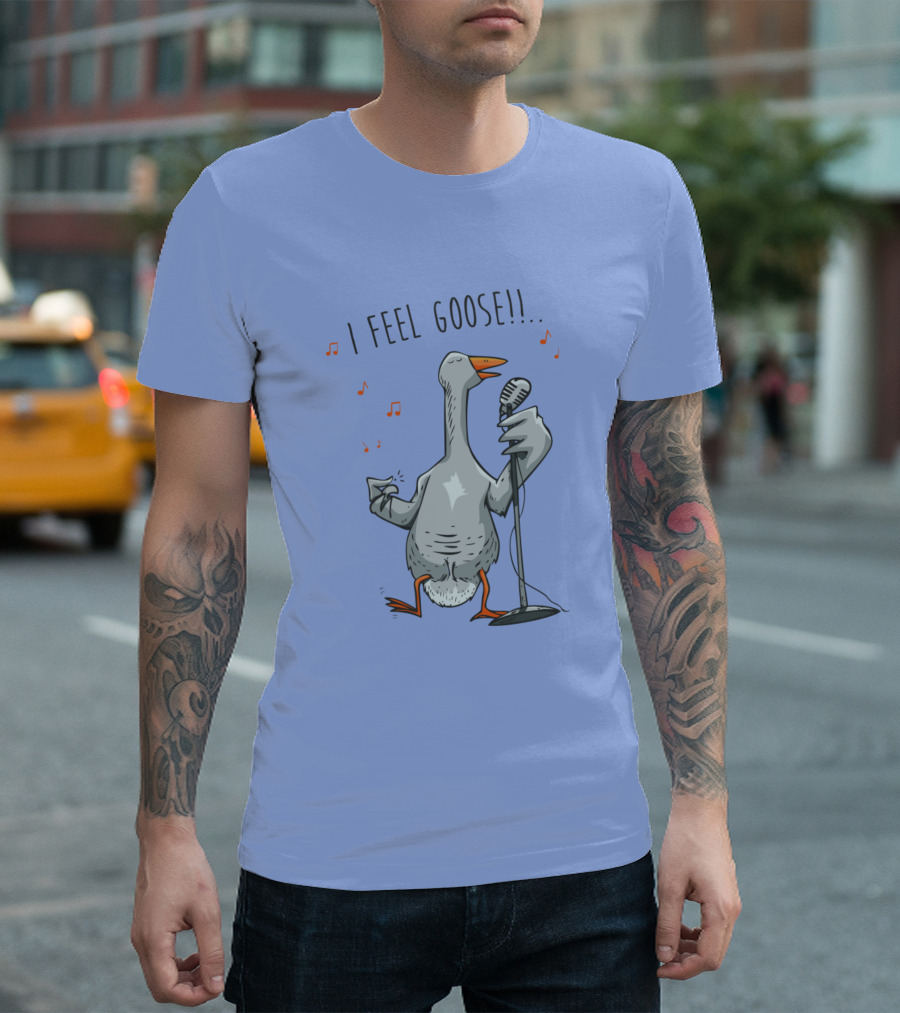 I Feel Goose Music Microphone Singing Goose T-Shirt