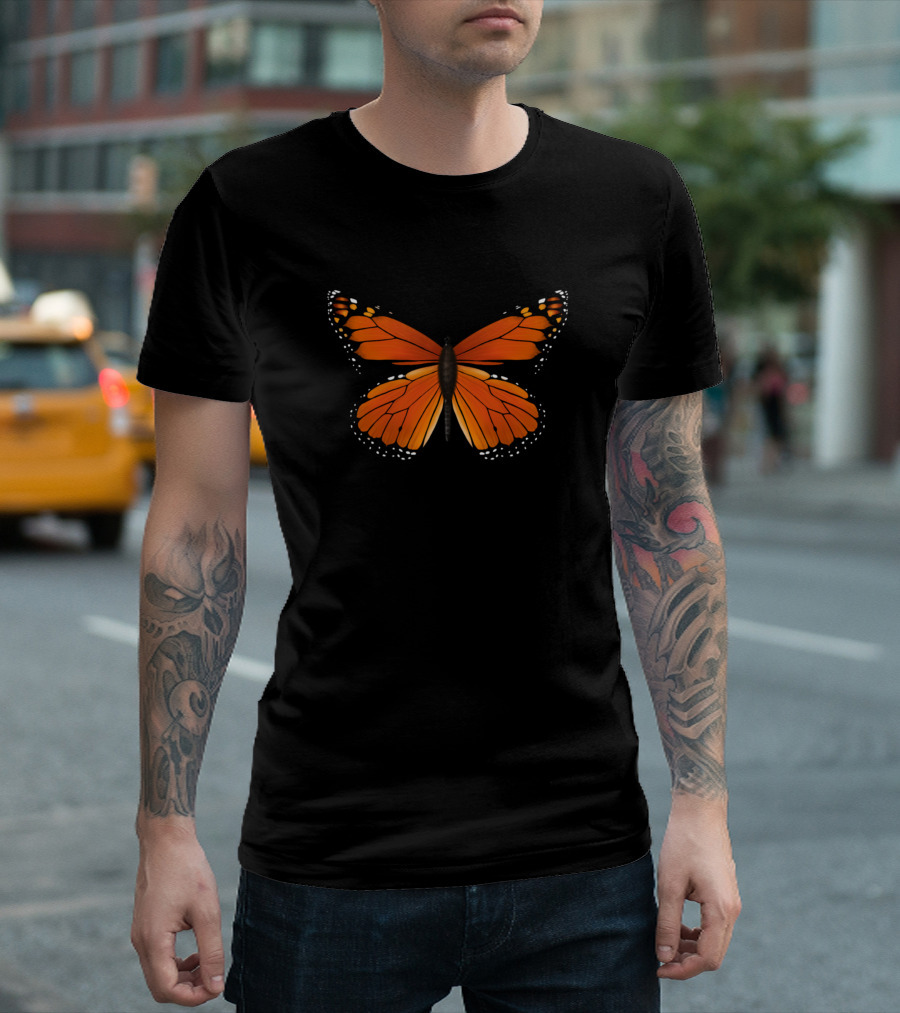 Pink Dinosaur Monarch Butterfly T-Shirt