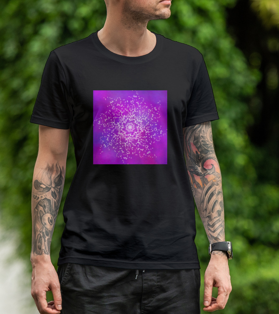 Purple Mandala Galaxy Cosmic Spiral T-Shirt