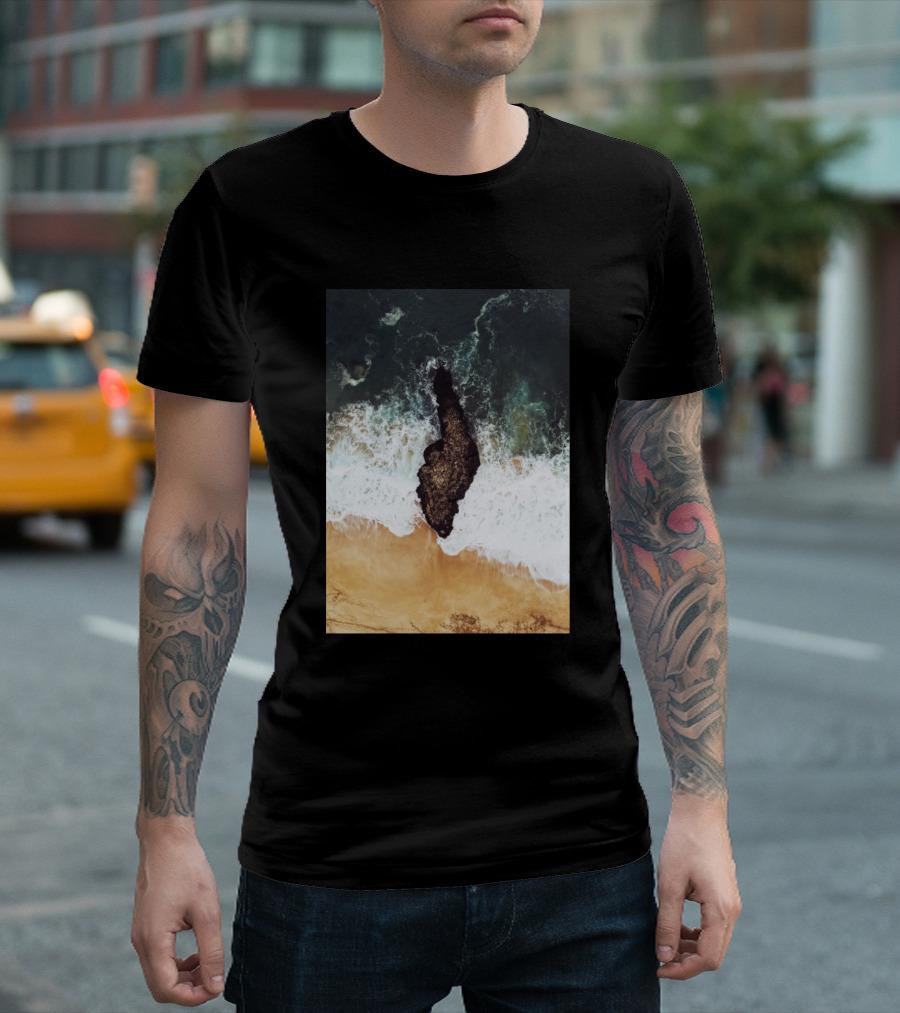 Rocky Ocean Coastal Waves Photography T-Shirt