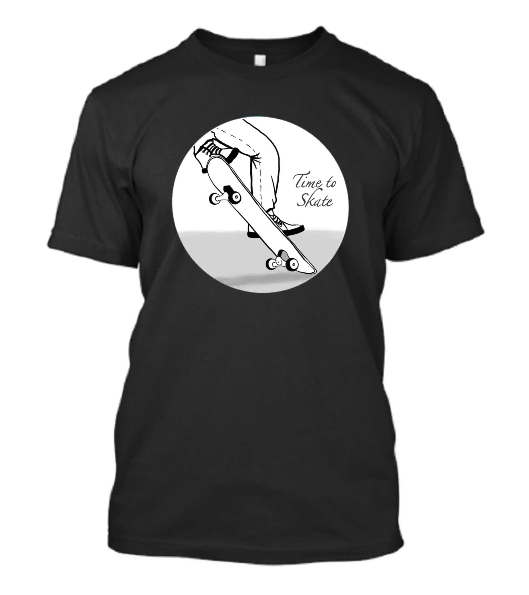 Time To Skate Retro Skateboarding Illustration Circle T-Shirt