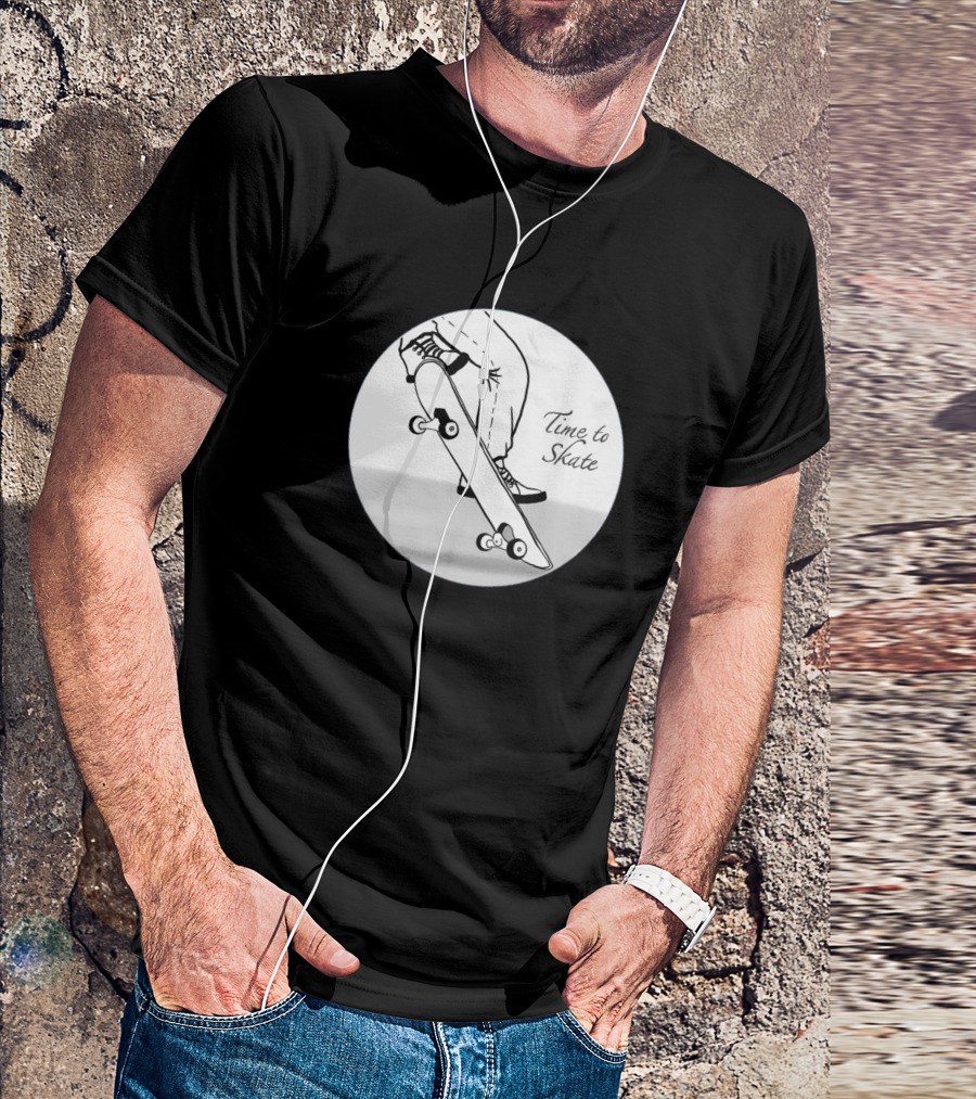 Time To Skate Retro Skateboarding Illustration Circle T-Shirt