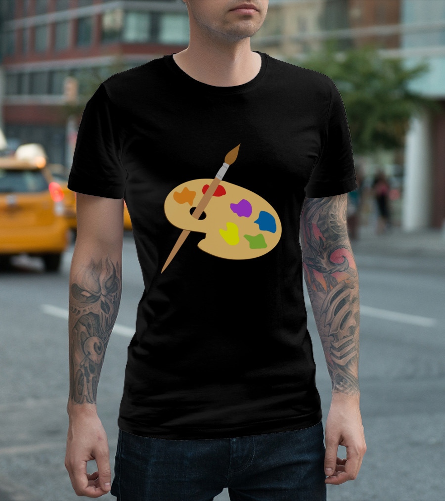 Artist Color Palette And Paintbrush T-Shirt