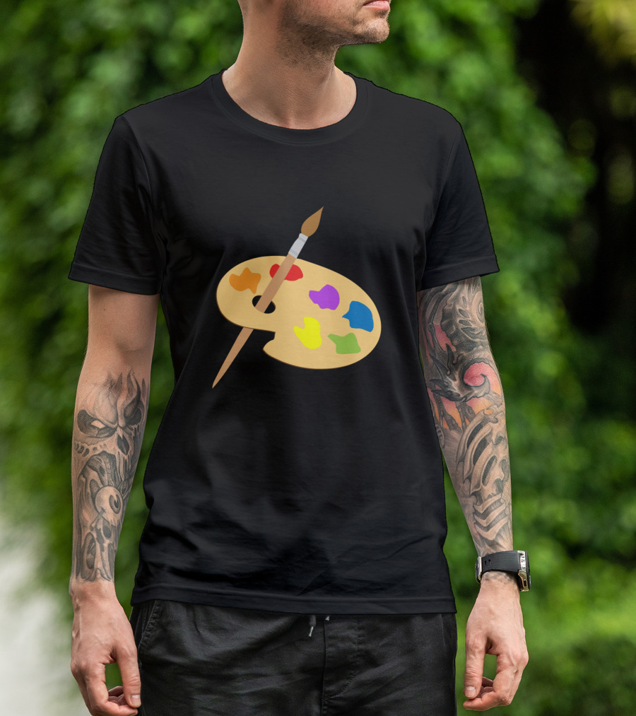 Artist Color Palette And Paintbrush T-Shirt