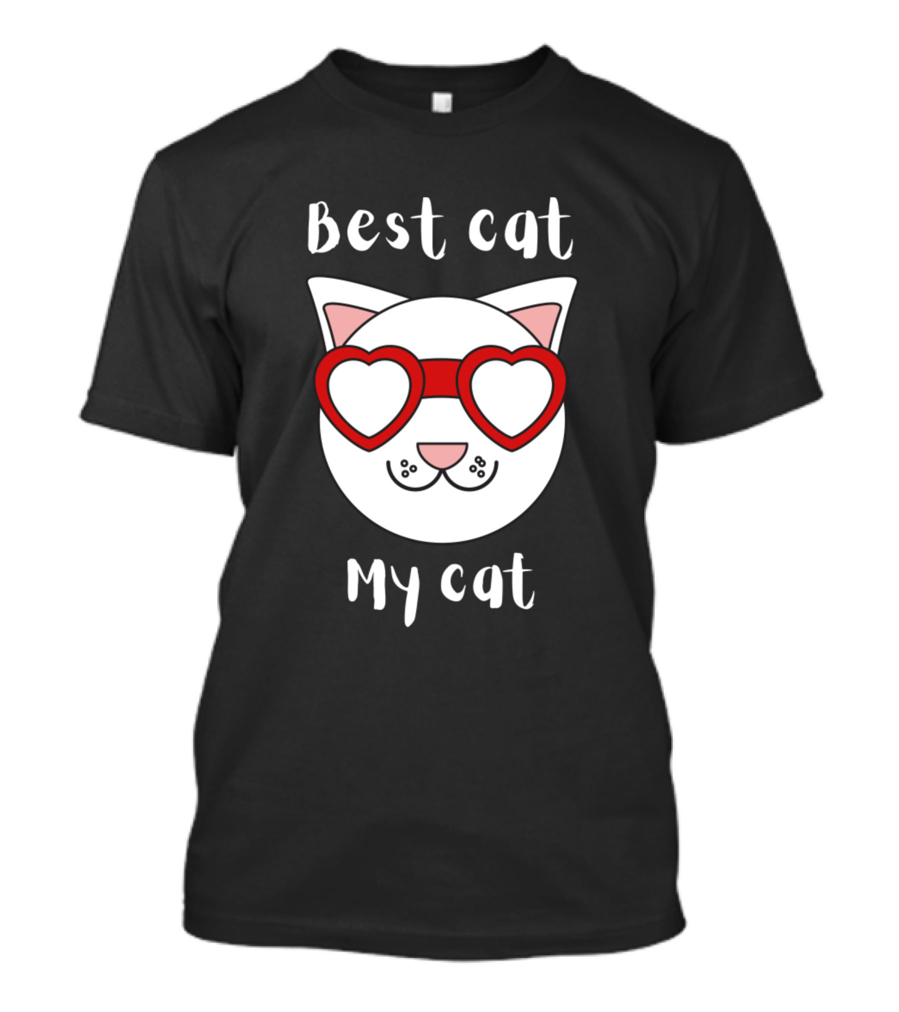 Best Cat My Cat Heart Glasses Love T-Shirt