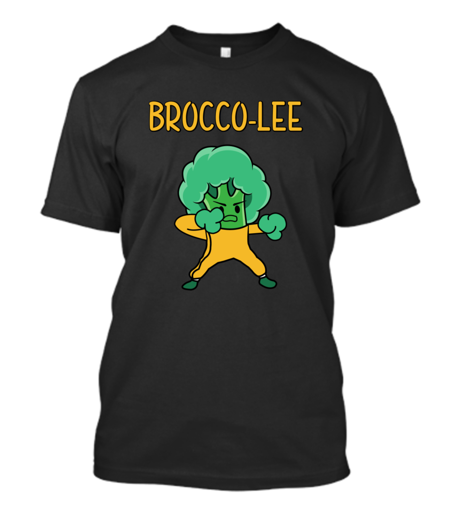 Brocco Lee Vegan Martial Arts Vegetable Fighting Stance T-Shirt