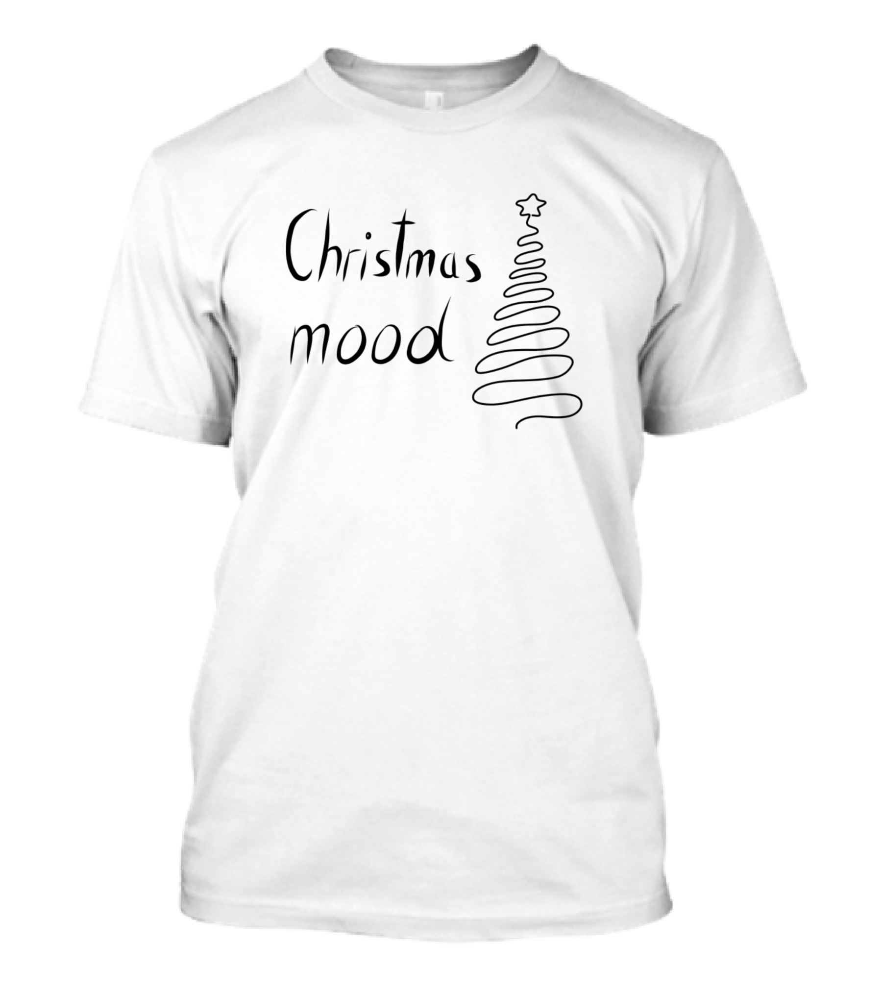 Christmas Mood Funny Xmas Christ Holiday Tree Sketch T-Shirt
