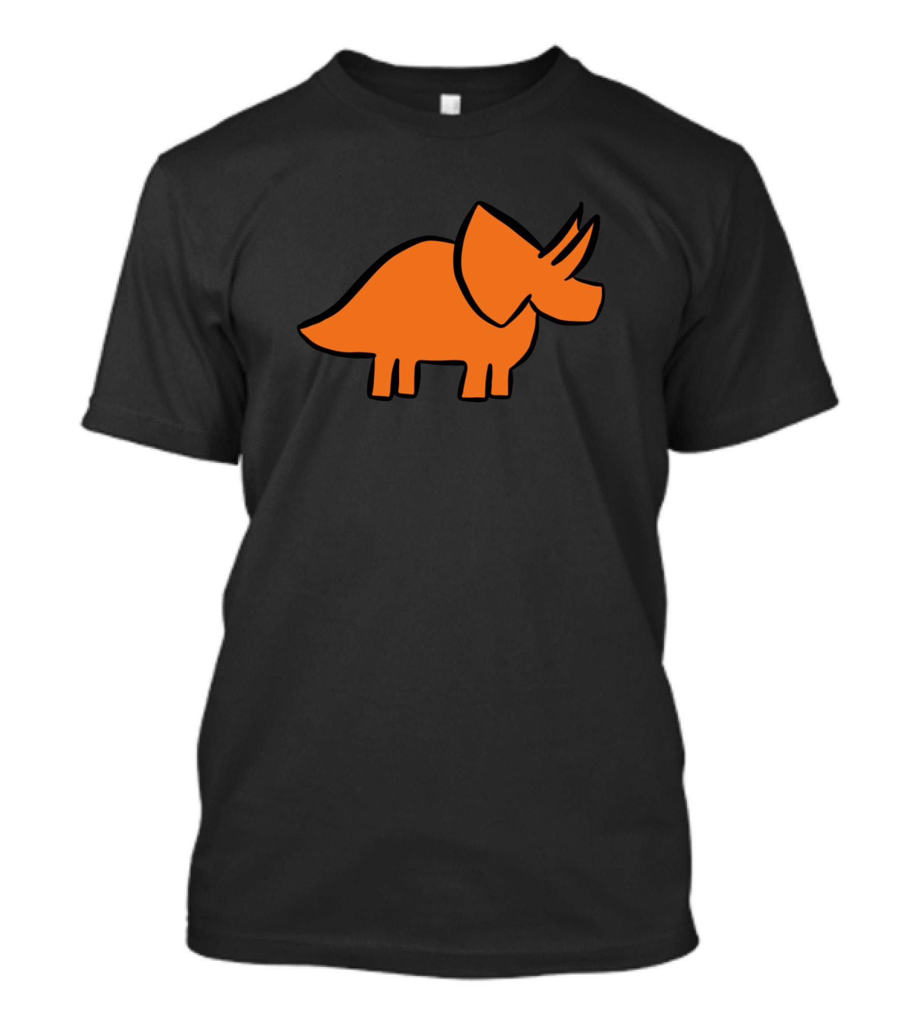 Dinosaur Friend Orange Triceratops Simple T-Shirt