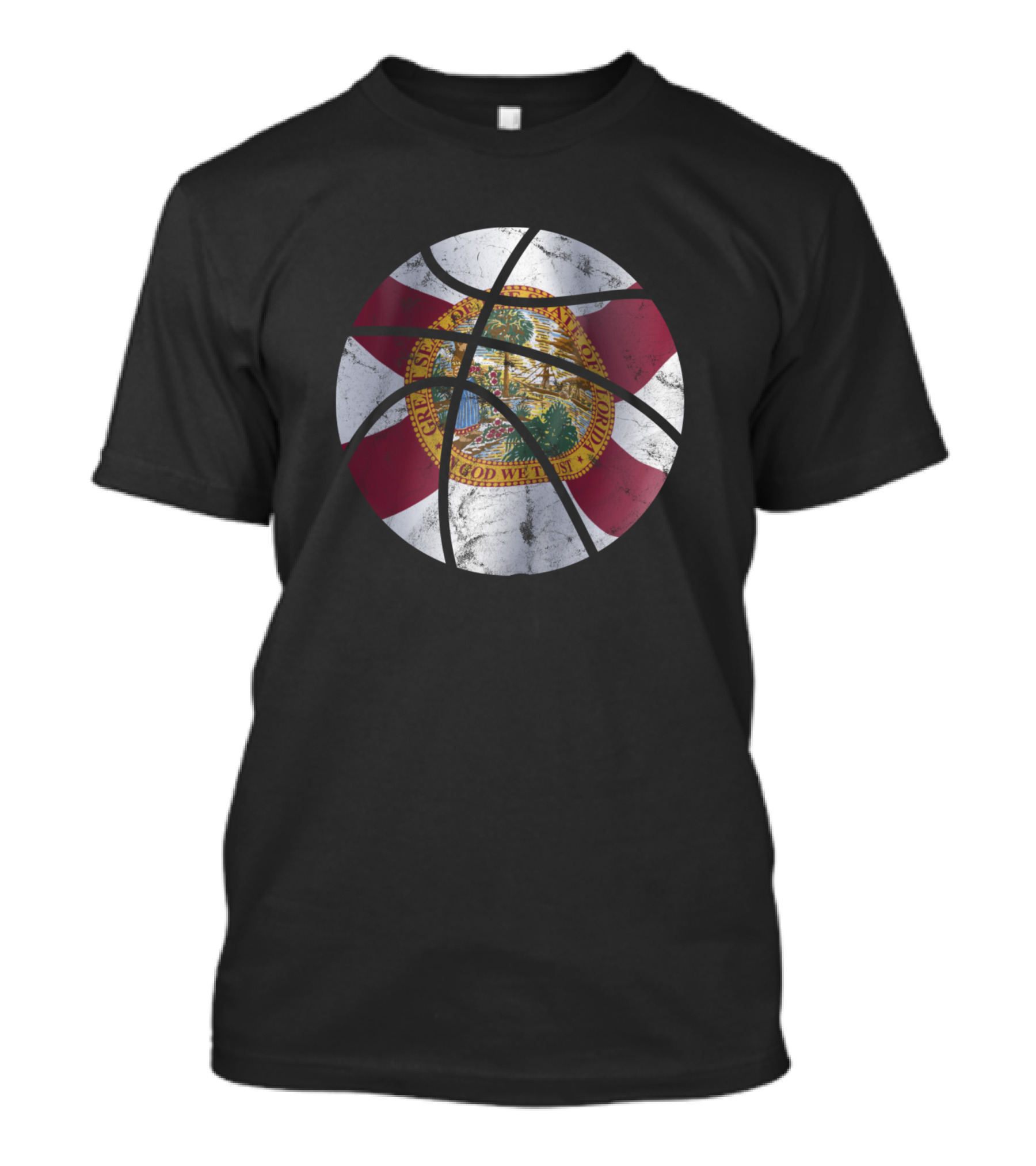 Florida State Flag Basketball Emblem T-Shirt