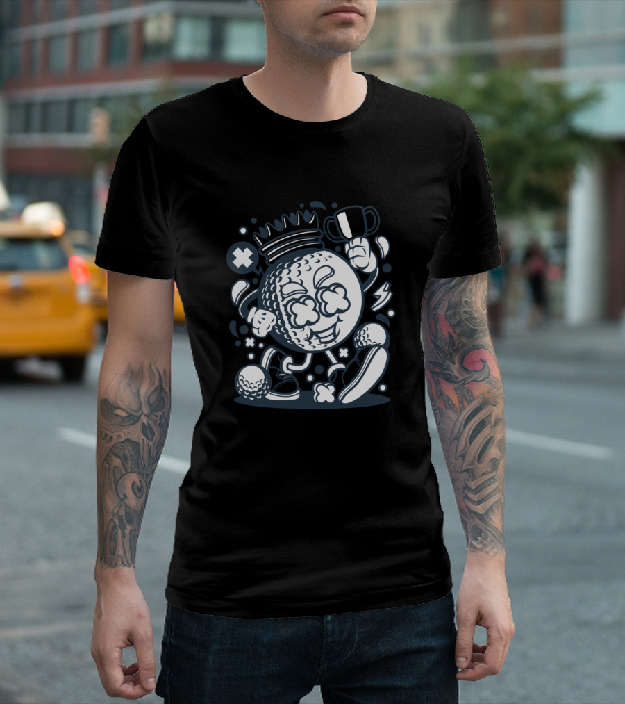 Golf King Animated Characters Comics And Pop Golf Ball Crown Trophy T-Shirt