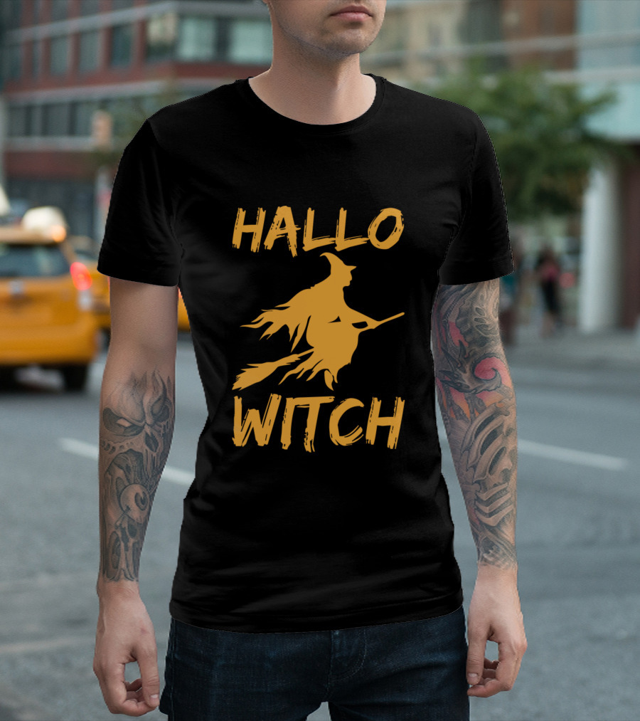 HALLO WITCH Flying Broom T-Shirt