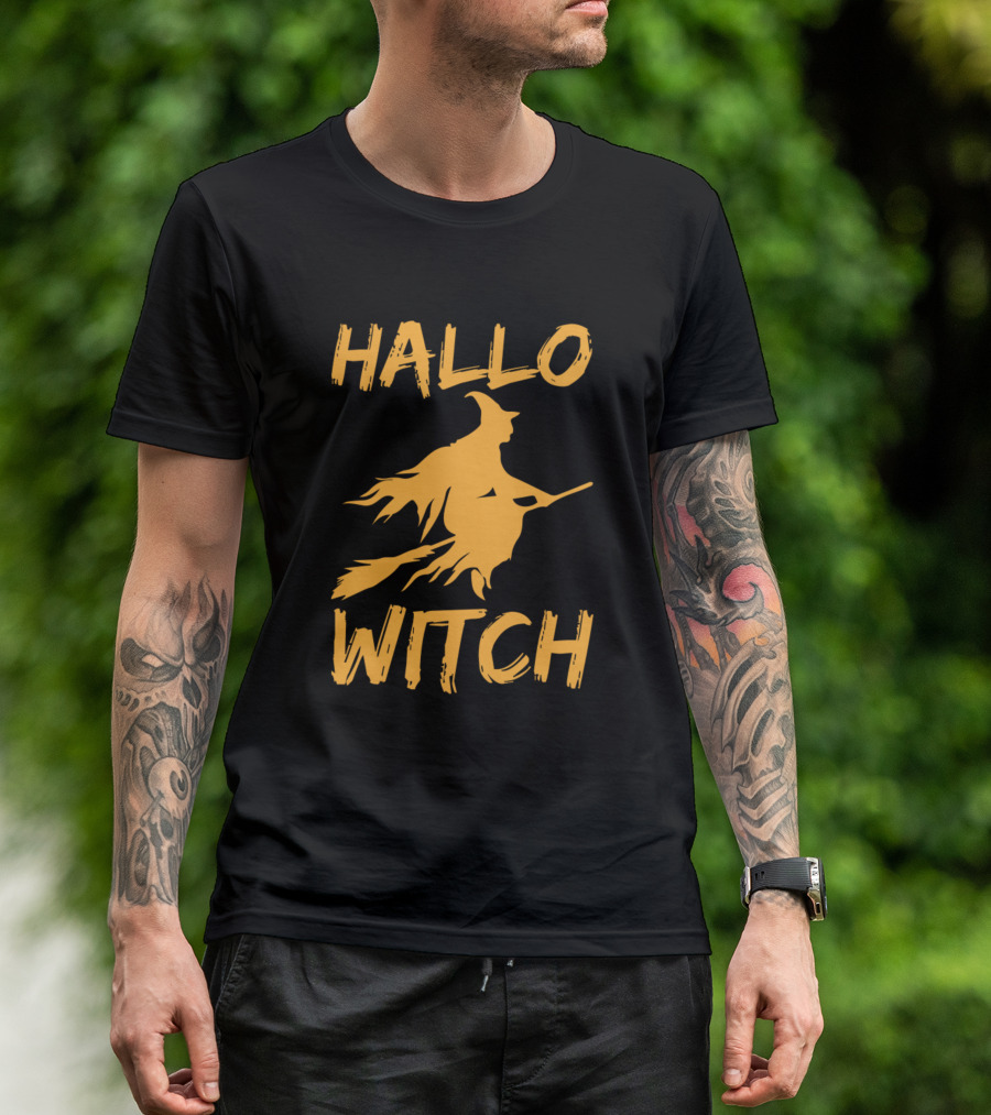 HALLO WITCH Flying Broom T-Shirt