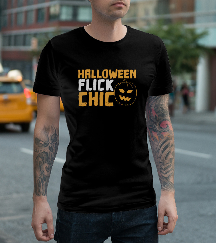 Halloween Flick Chic Pumpkin Face T-Shirt