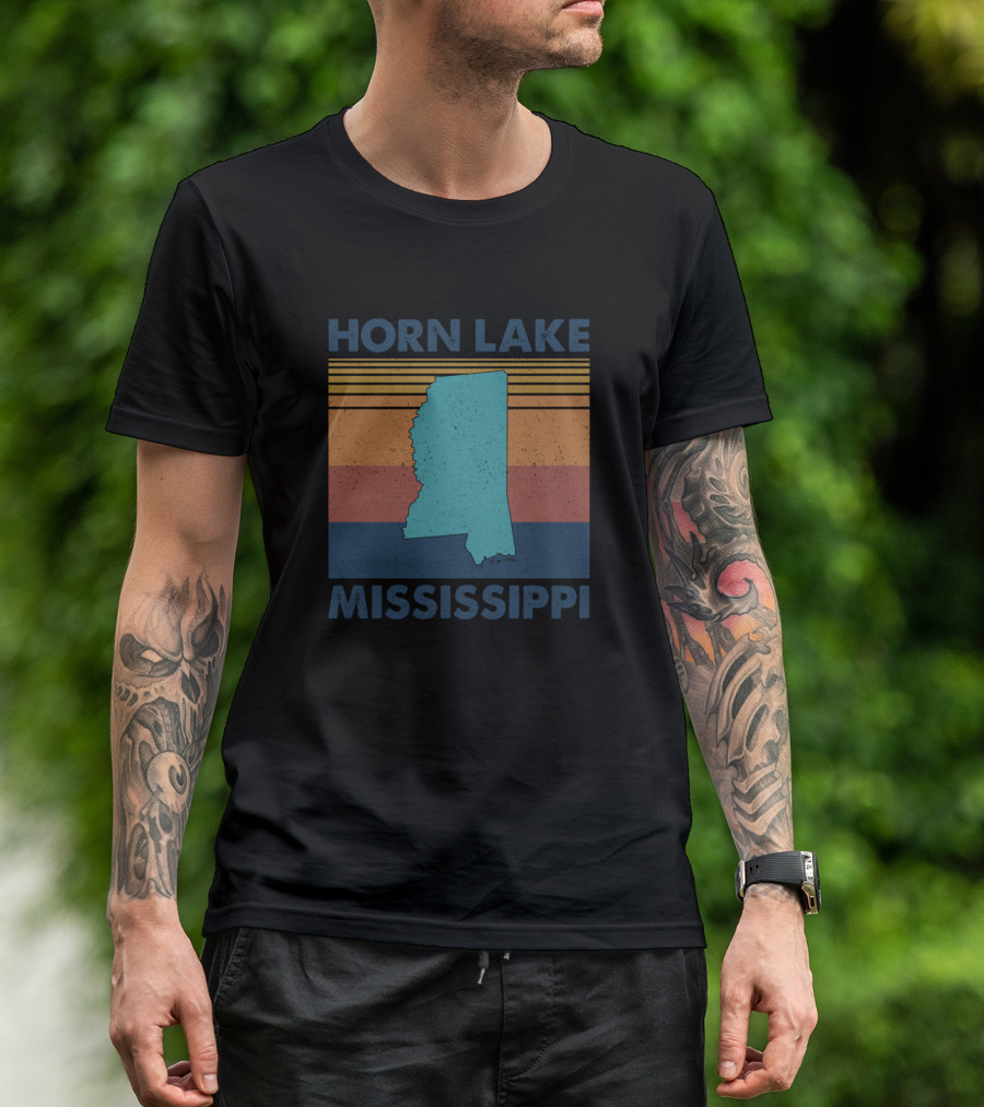 Horn Lake Mississippi Retro Map T-Shirt