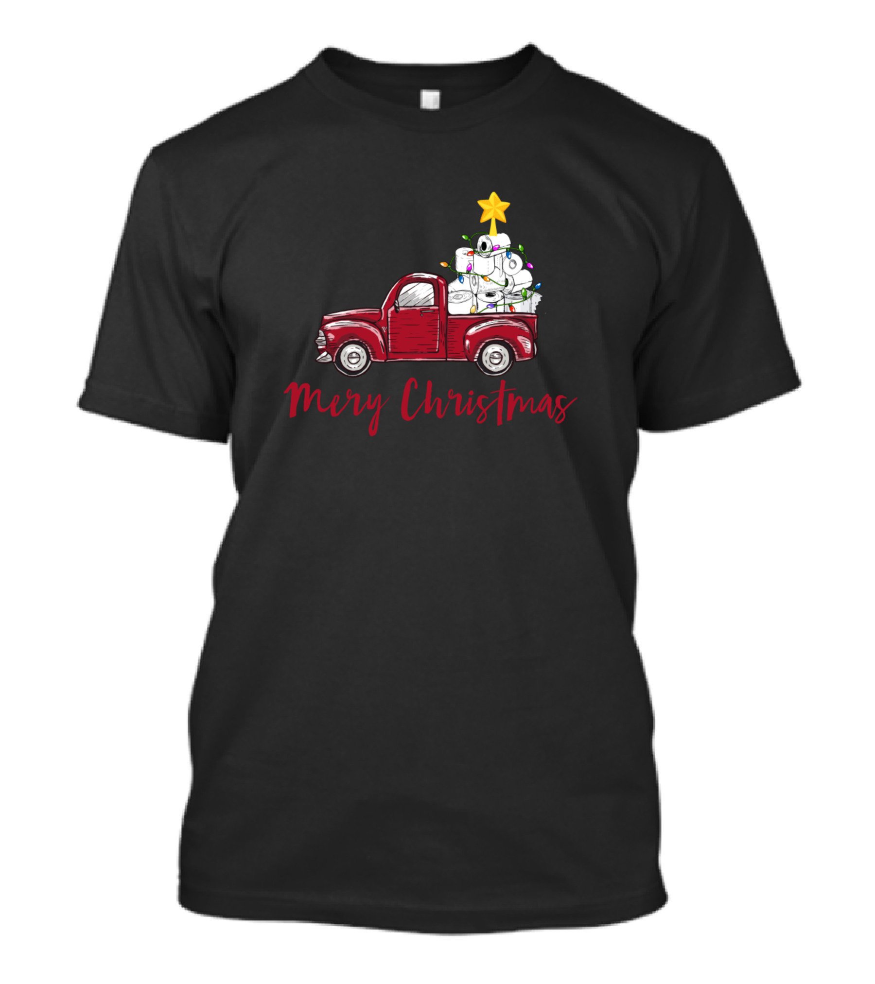 Merry Christmas Red Truck With Toilet Paper And Gifts T-Shirt