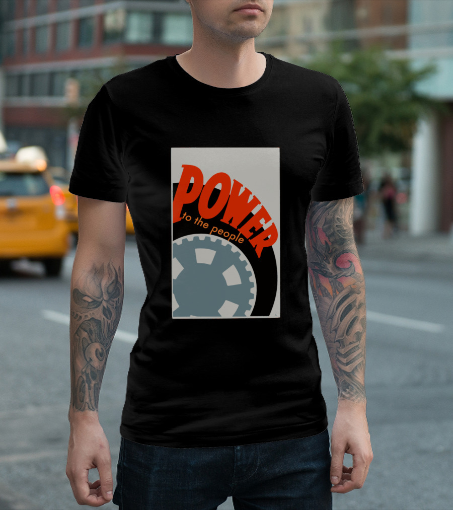 Power To The People Gearwheel Icon T-Shirt