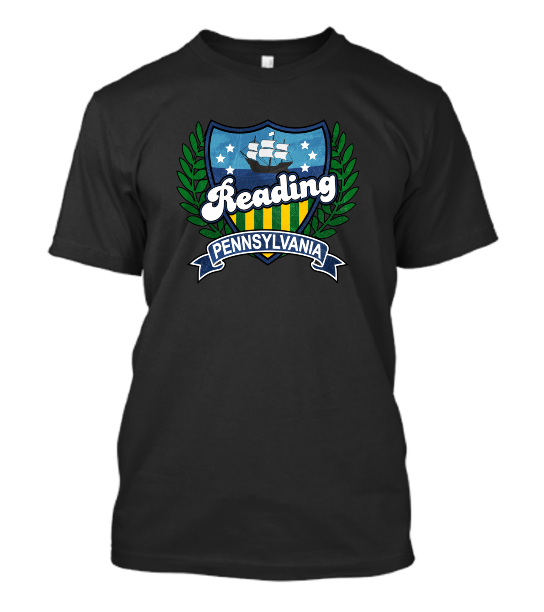 Reading Pennsylvania Ship Emblem With Laurel Leaves T-Shirt