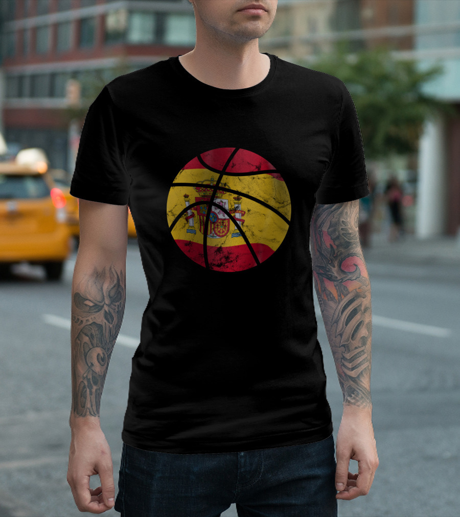 Spain Basketball Flag Emblem T-Shirt