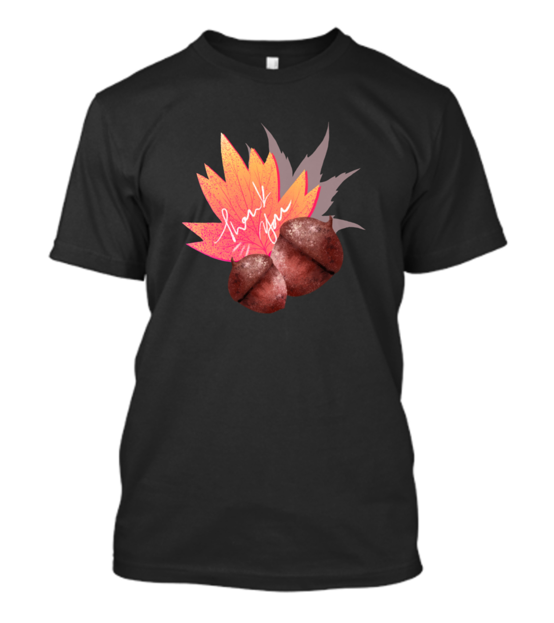 Thank You Thanksgiving Leaves And Acorn T-Shirt