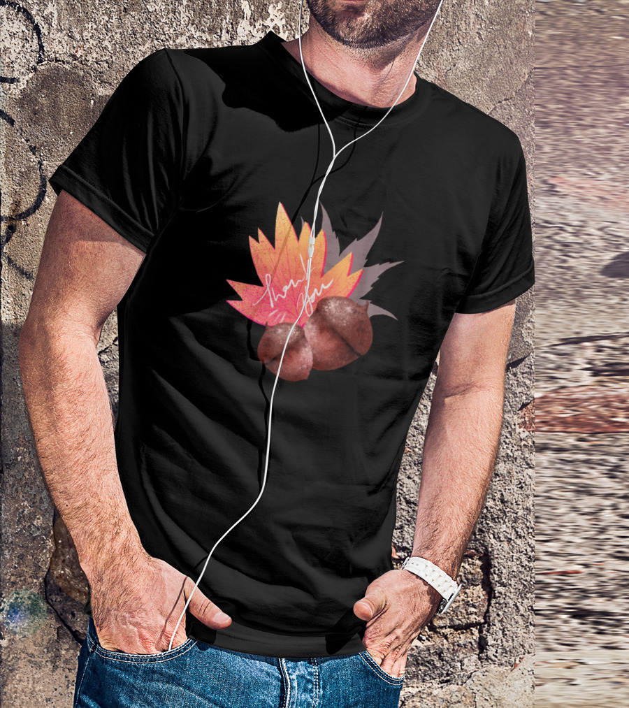 Thank You Thanksgiving Leaves And Acorn T-Shirt