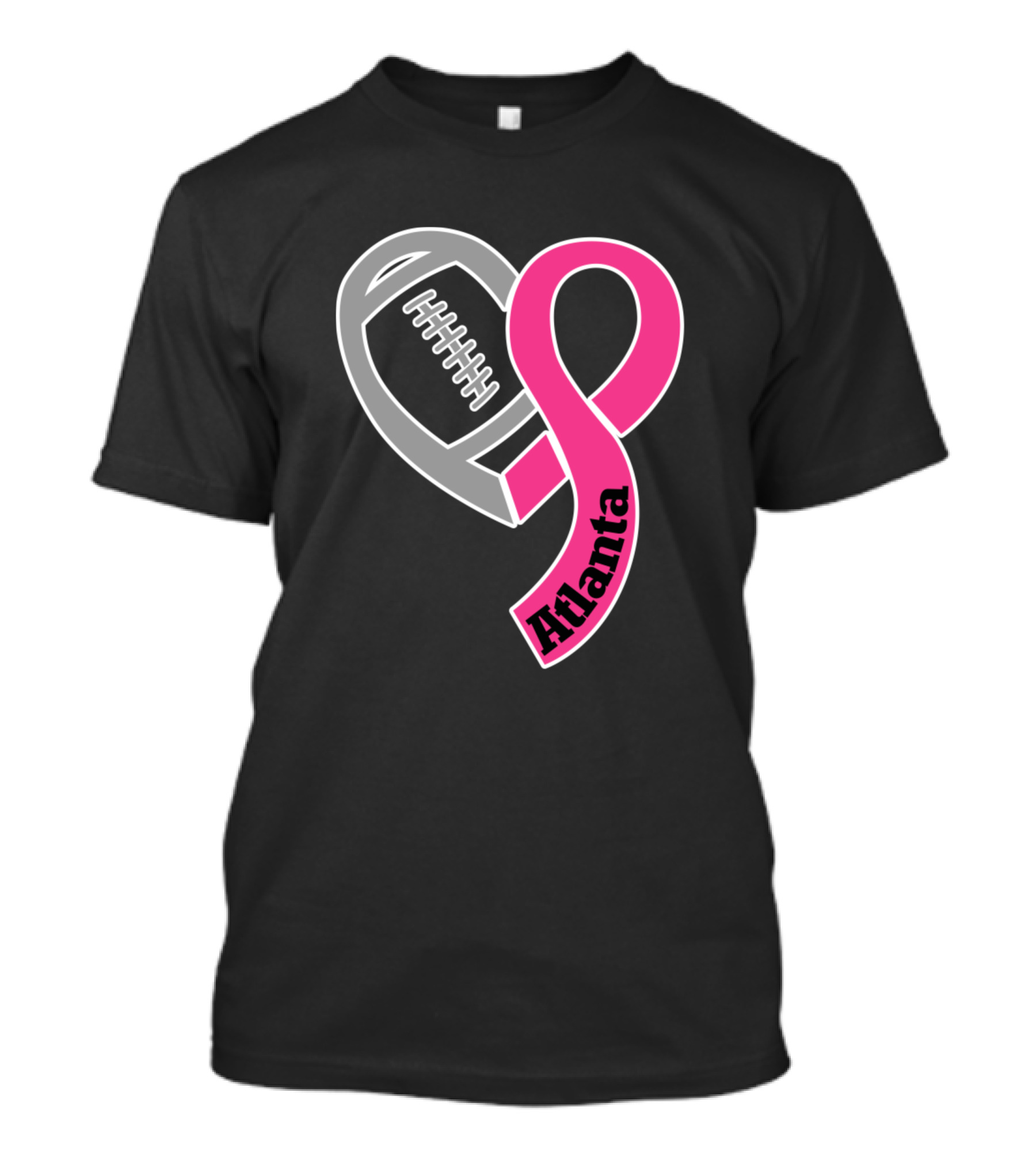 Atlanta Heart Football Breast Cancer Awareness T-Shirt
