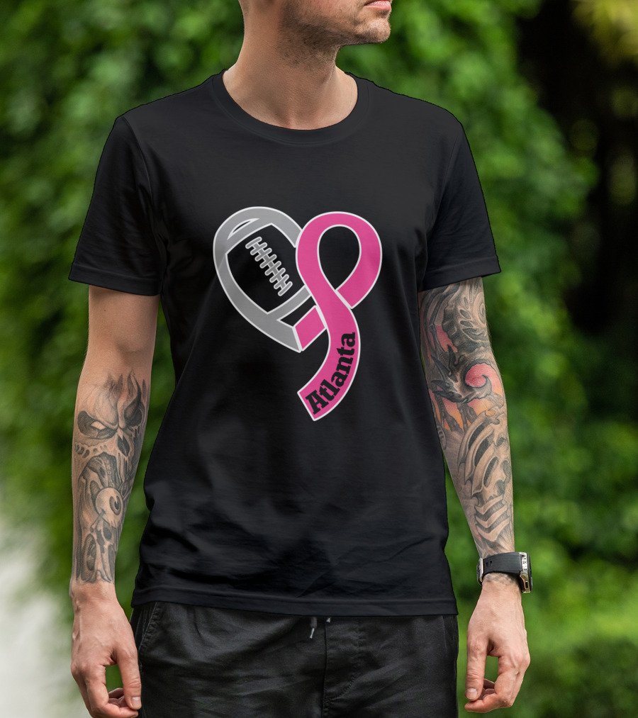 Atlanta Heart Football Breast Cancer Awareness T-Shirt