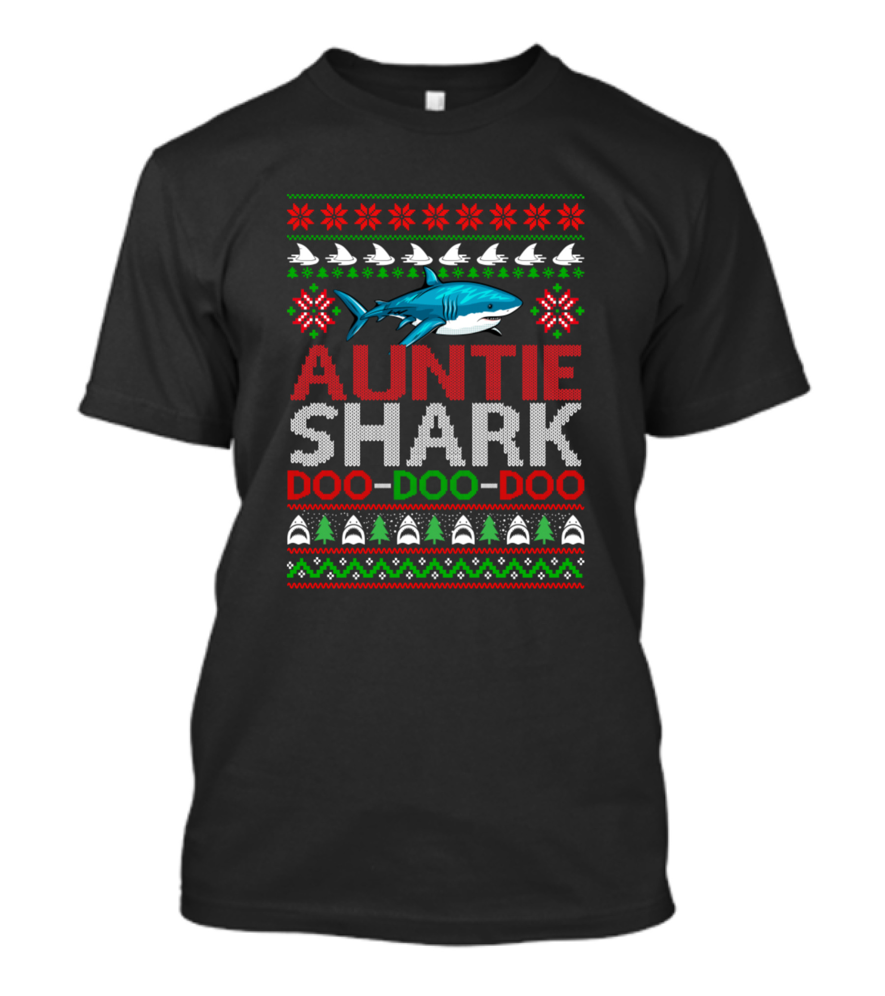 Auntie Shark Doo Doo Doo Christmas Ugly T-Shirt