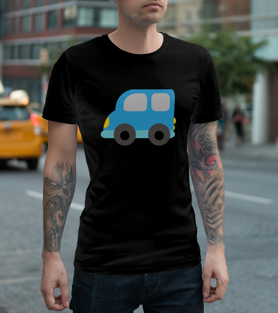 Blue Cartoon Car T-Shirt