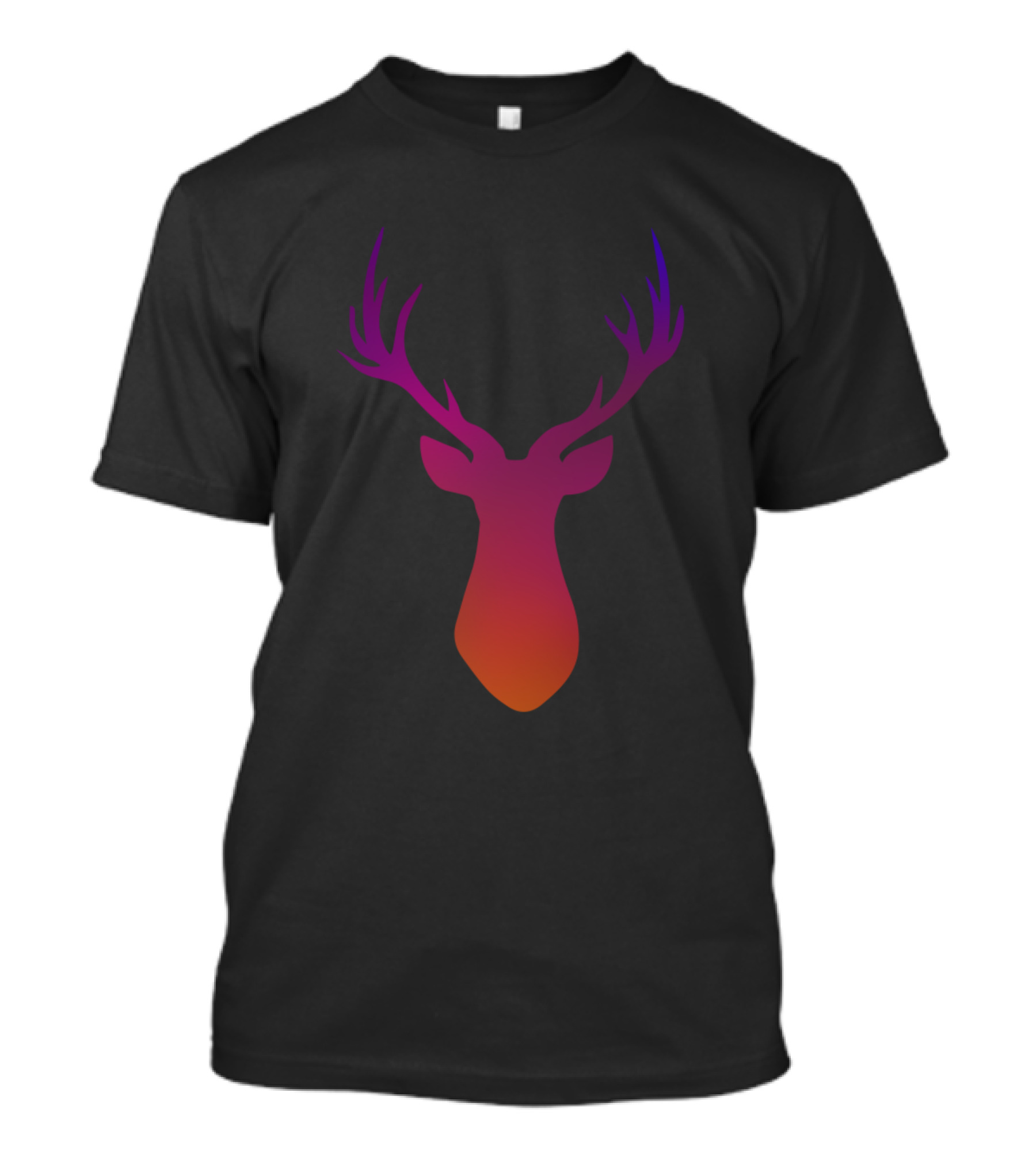 Deer Head Colorful Gradient Antlers T-Shirt