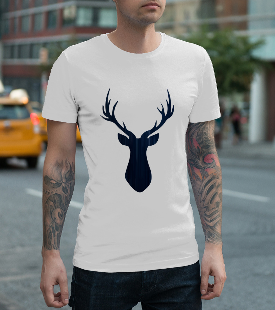 Deer Head Dark Blue Stag T-Shirt