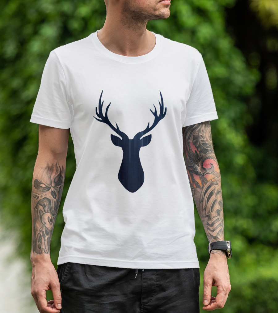 Deer Head Dark Blue Stag T-Shirt