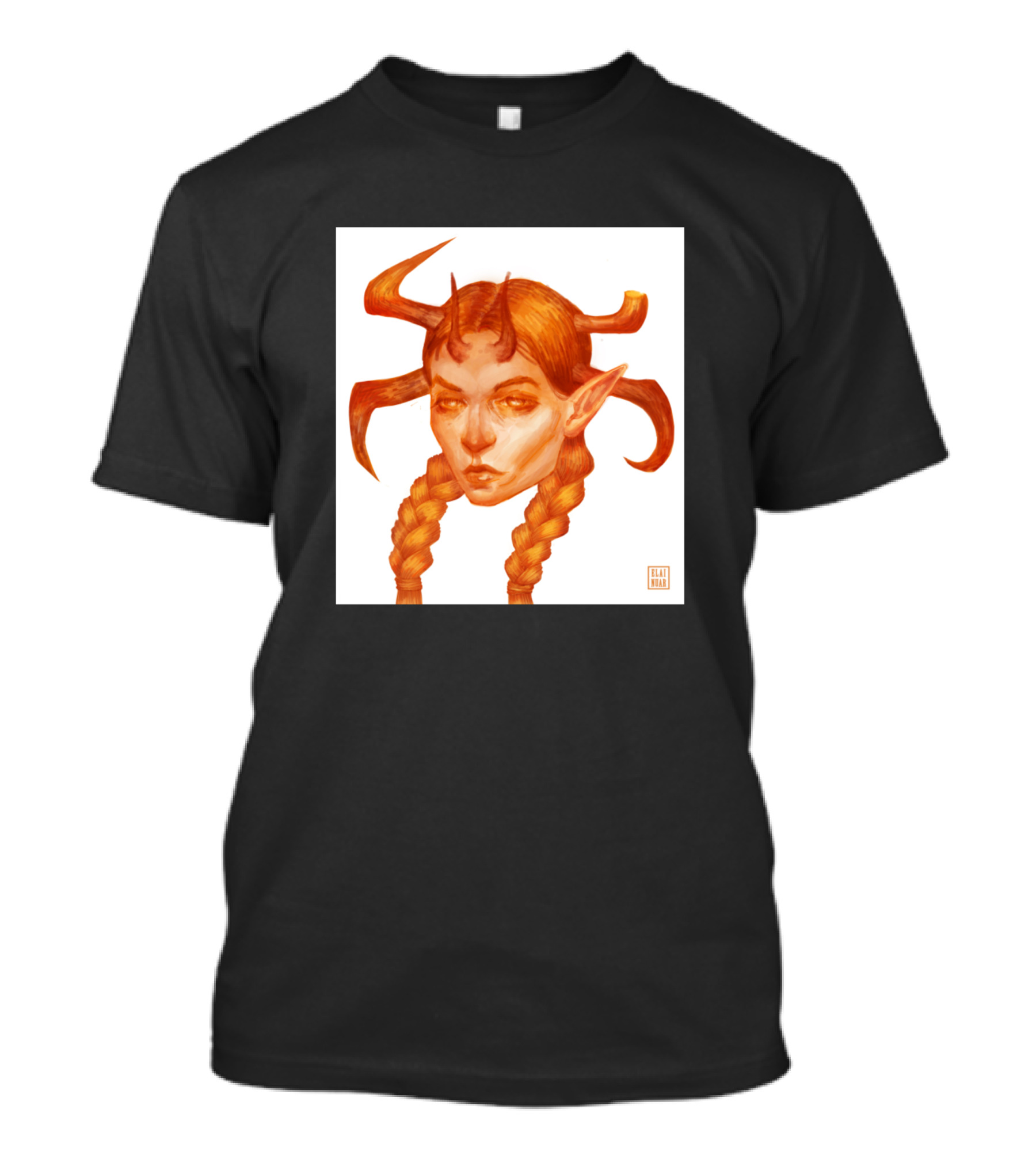 Demon Orange Elle Gray T-Shirt