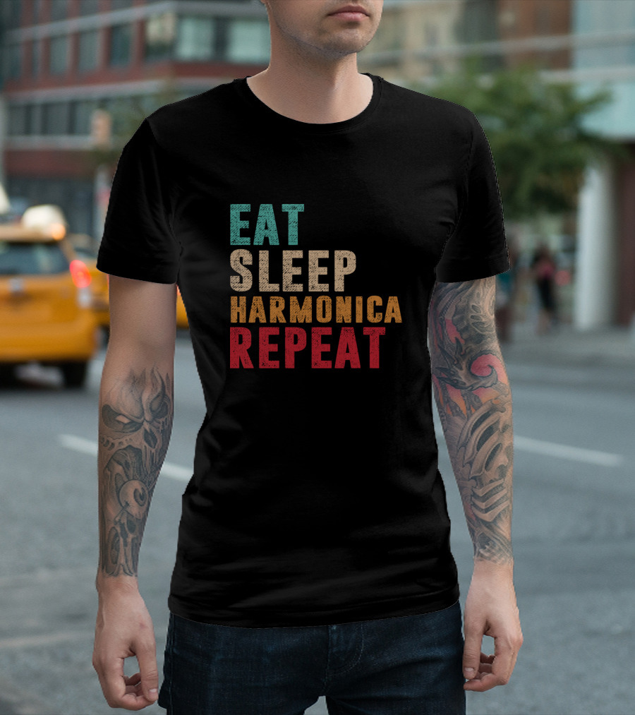 EAT SLEEP HARMONICA REPEAT T-Shirt