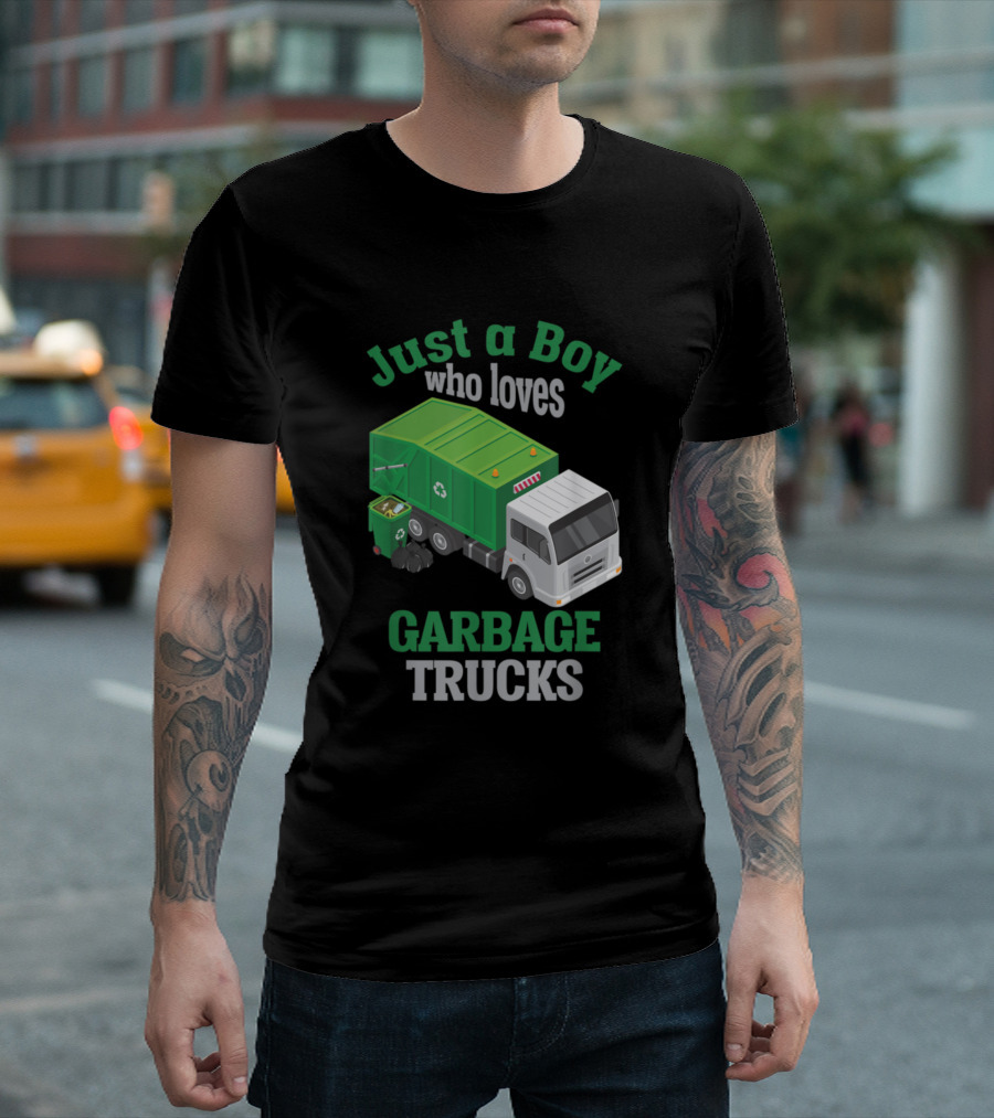 Just a Boy Who Loves Garbage Trucks T-Shirt