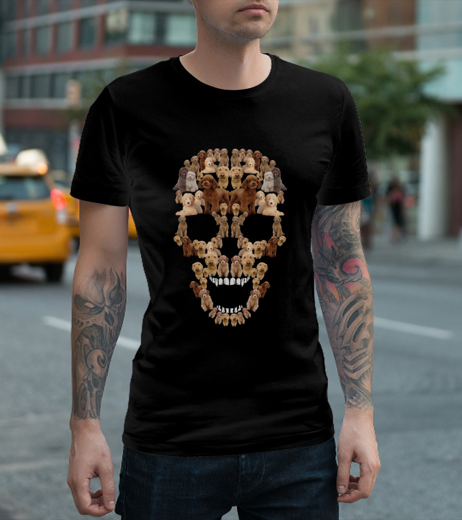 Goldendoodle Dogs Forming Skull Shape T-Shirt