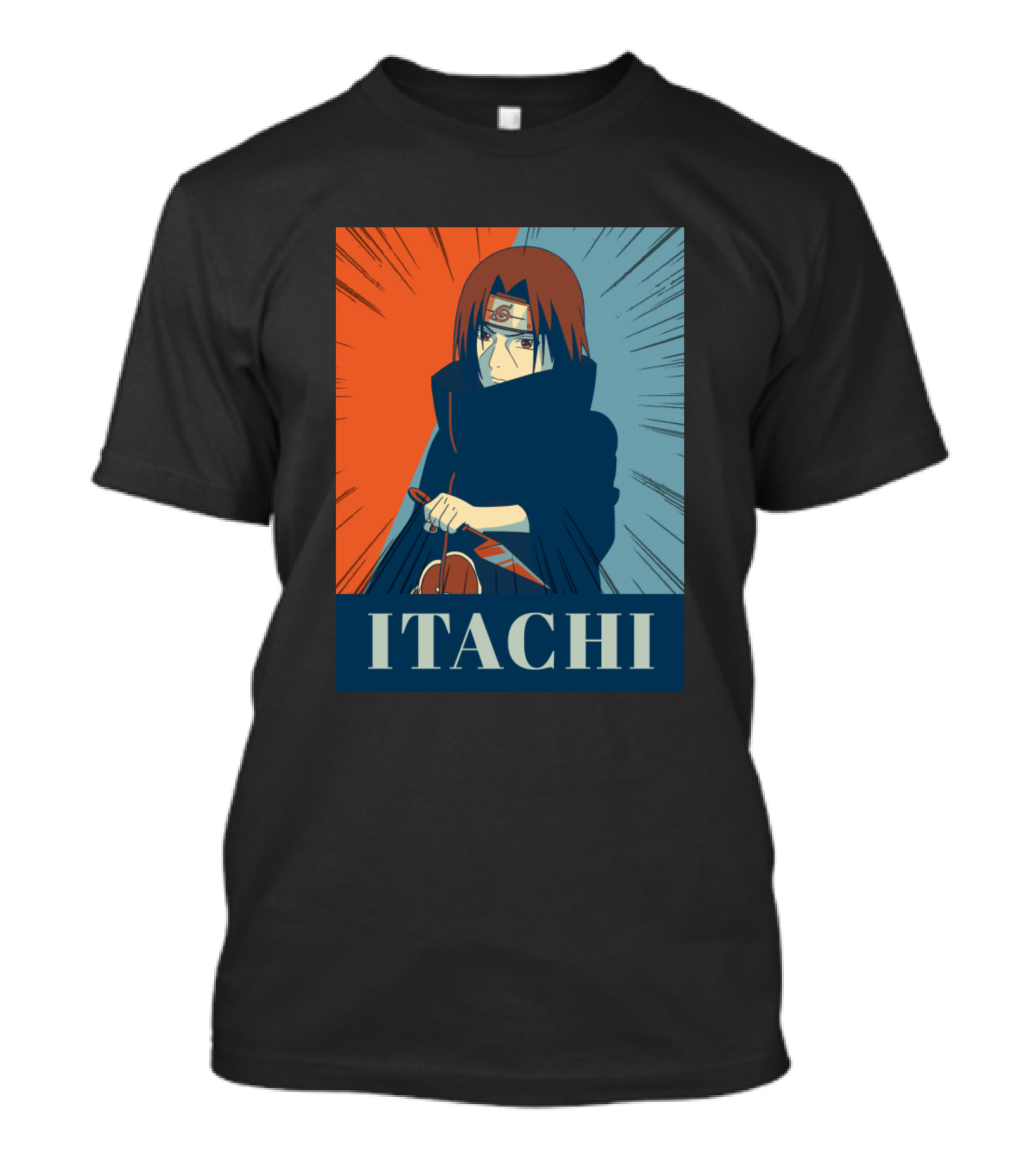 Itachi Anime Uchiha Character With Kunai And Headband T-Shirt