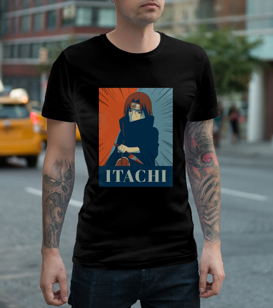 Itachi Anime Uchiha Character With Kunai And Headband T-Shirt