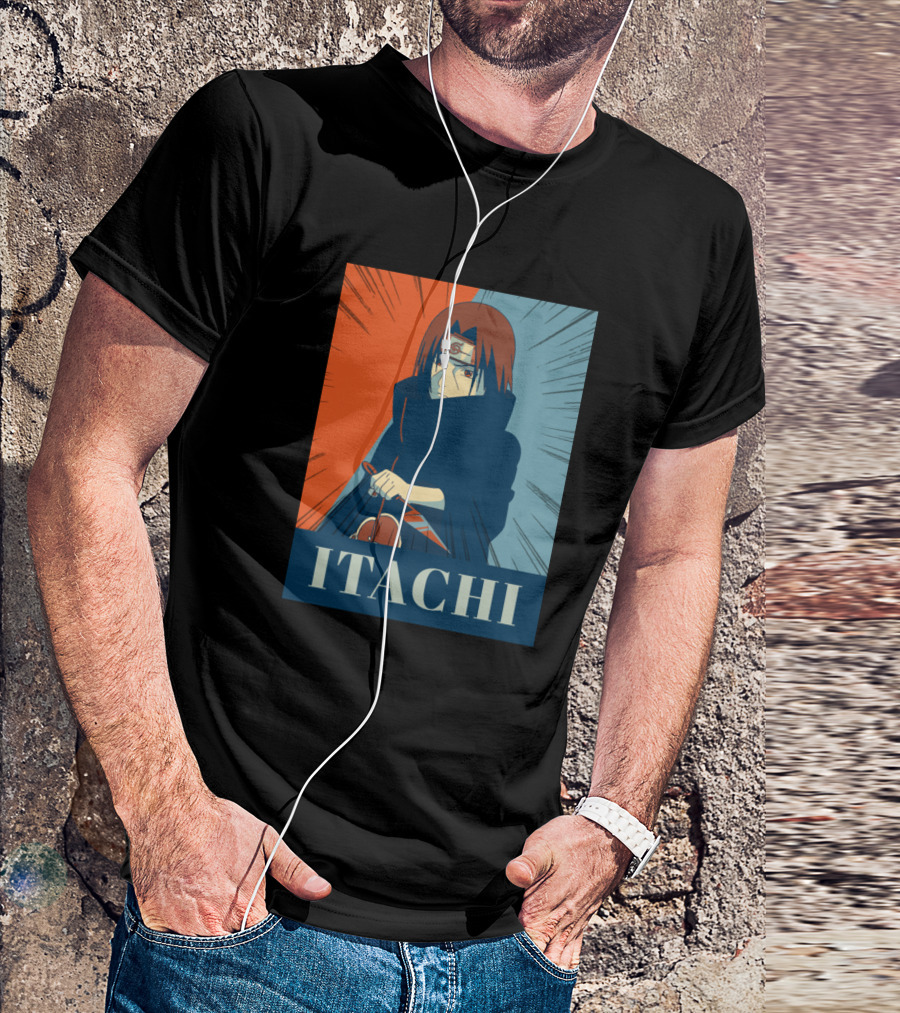 Itachi Anime Uchiha Character With Kunai And Headband T-Shirt