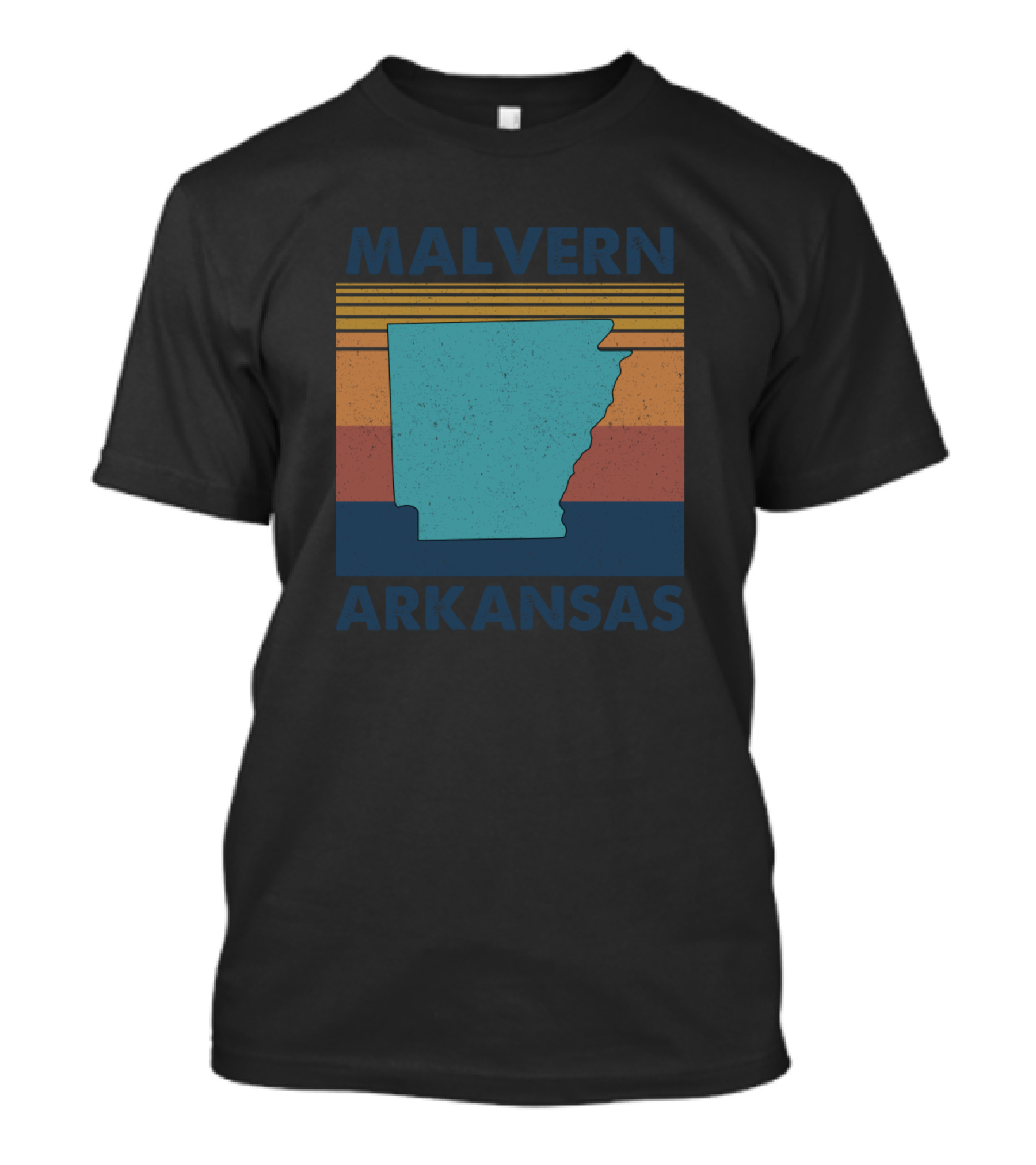 Malvern Arkansas Vintage Retro State Map Stripes T-Shirt