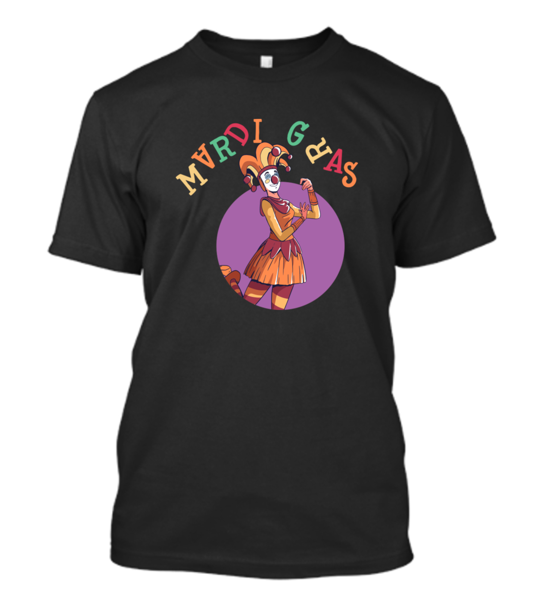Mardi Gras Carnival Jester Mask Party Festival T-Shirt