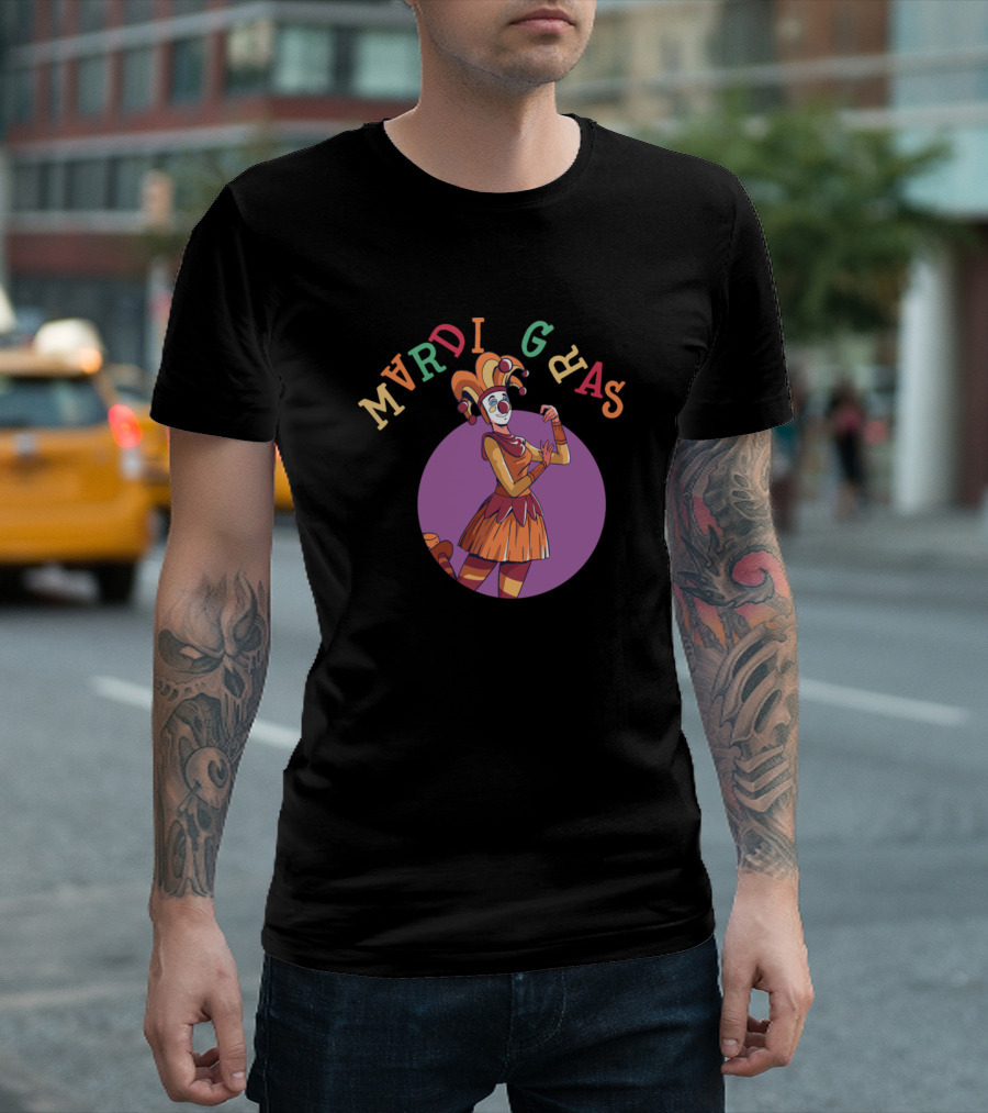 Mardi Gras Carnival Jester Mask Party Festival T-Shirt
