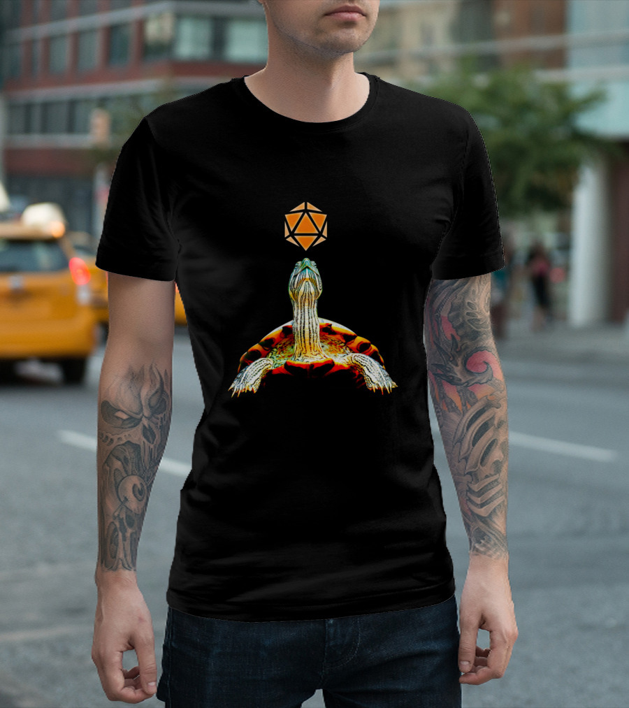 Mountain Full Moon Turtle D20 Dice Tabletop RPG Maps T-Shirt