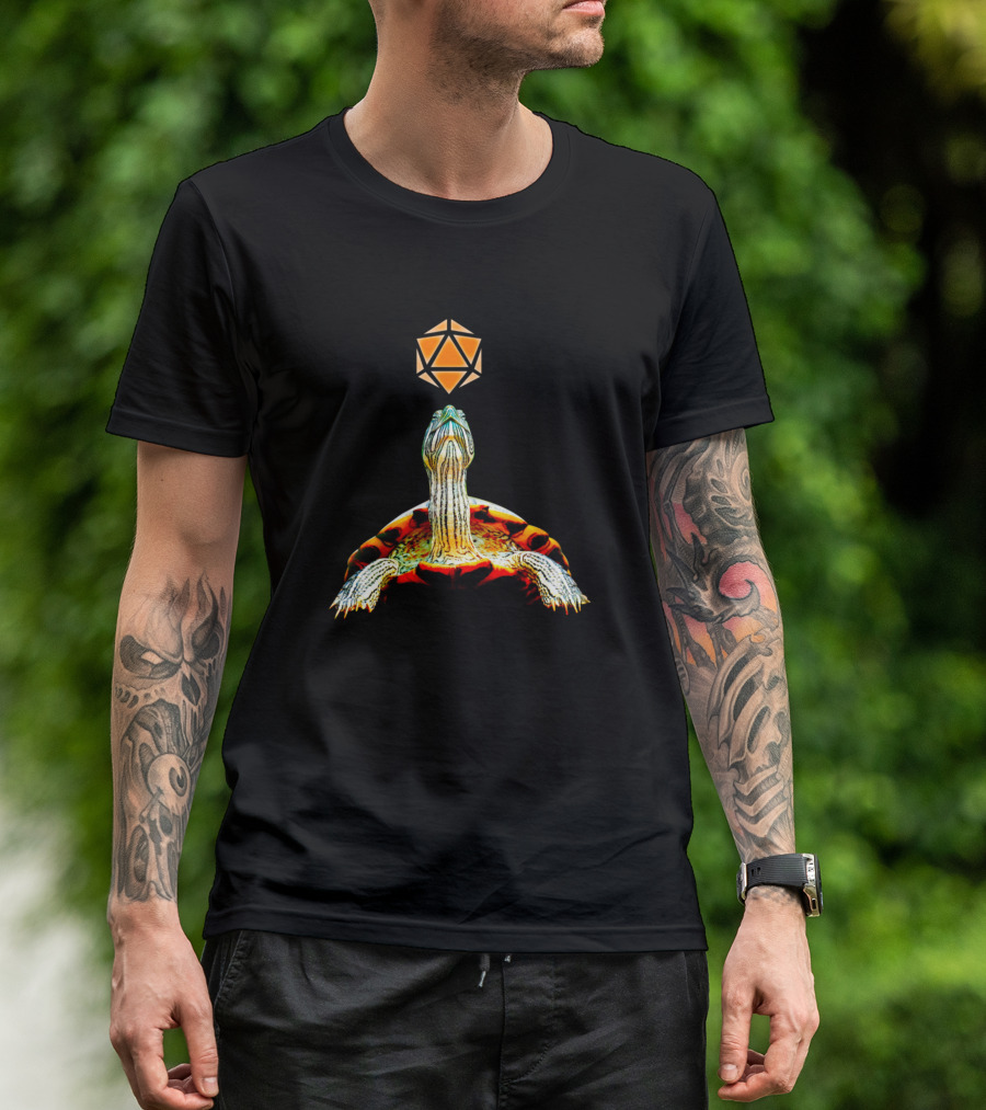 Mountain Full Moon Turtle D20 Dice Tabletop RPG Maps T-Shirt