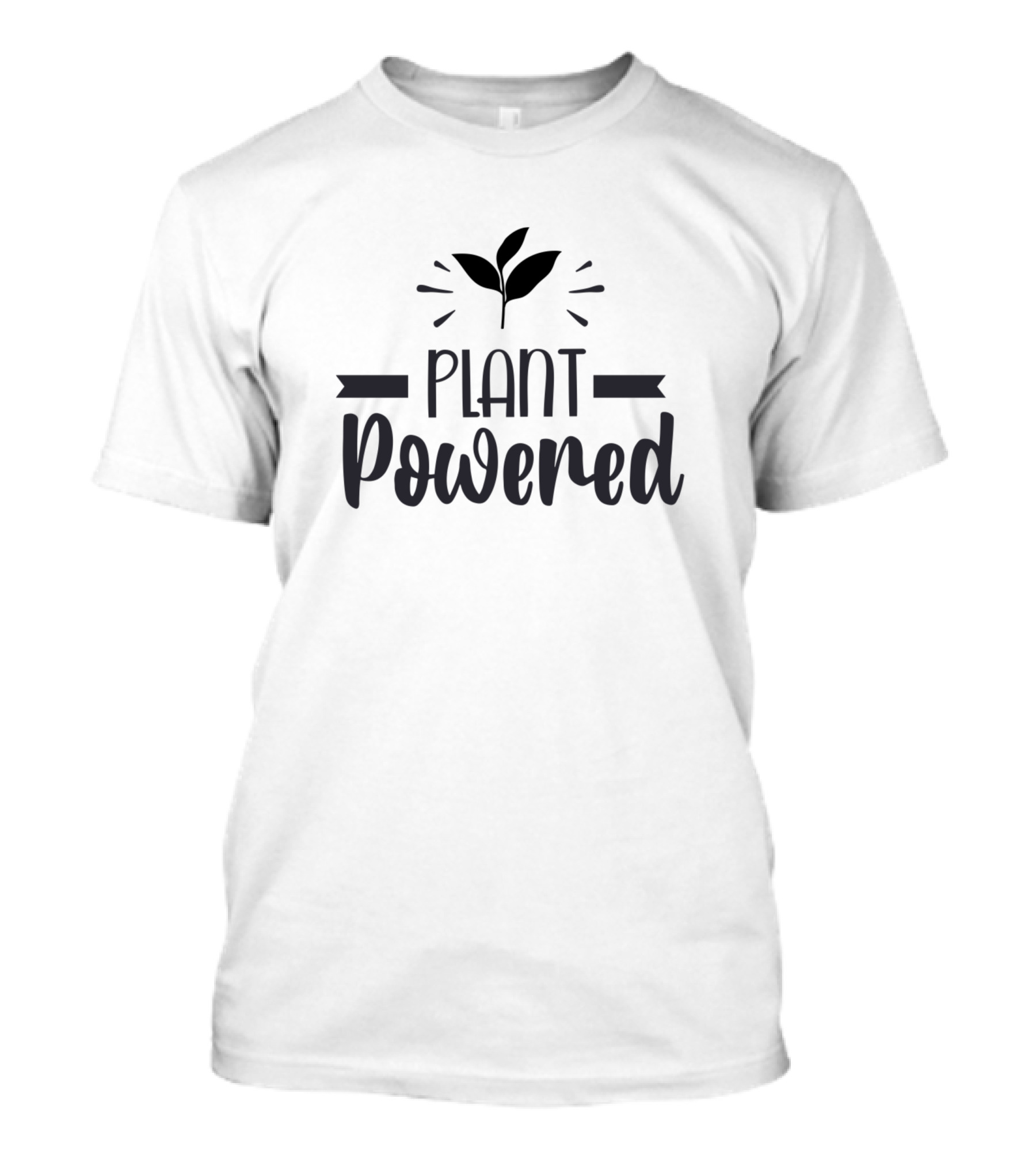 Plant Powered Leaf Symbol Eco-Friendly Lifestyle T-Shirt