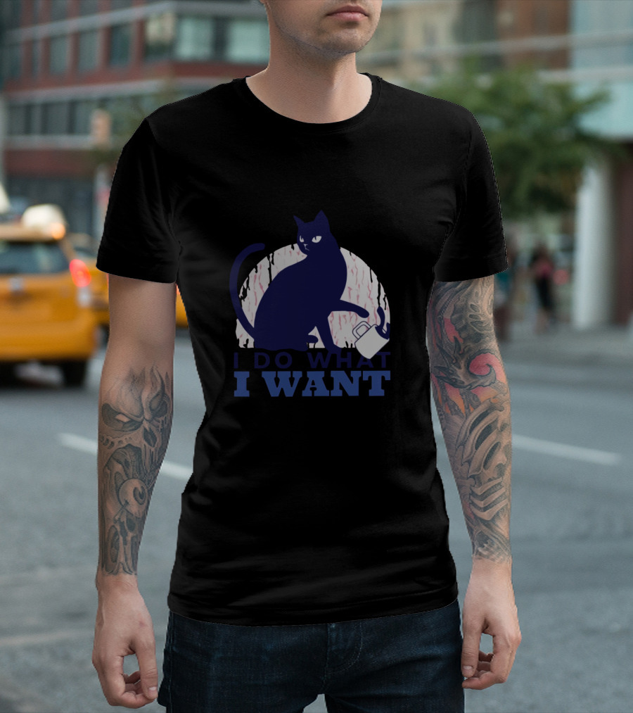 I Do What I Want Rebel Cat Book T-Shirt