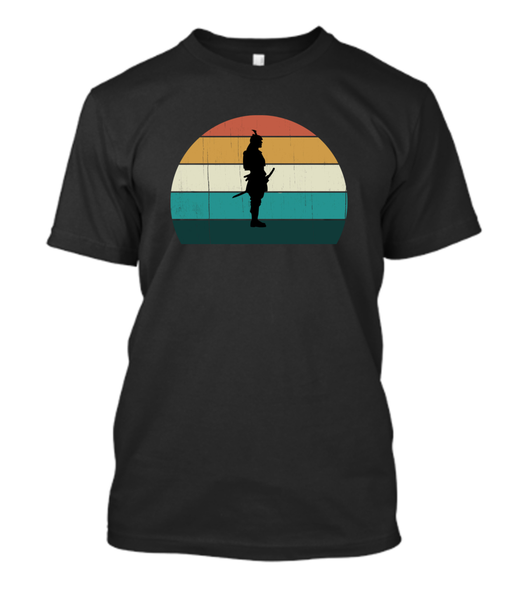Retro Samurai Warrior Vintage Japanese Daimyo Sunset T-Shirt