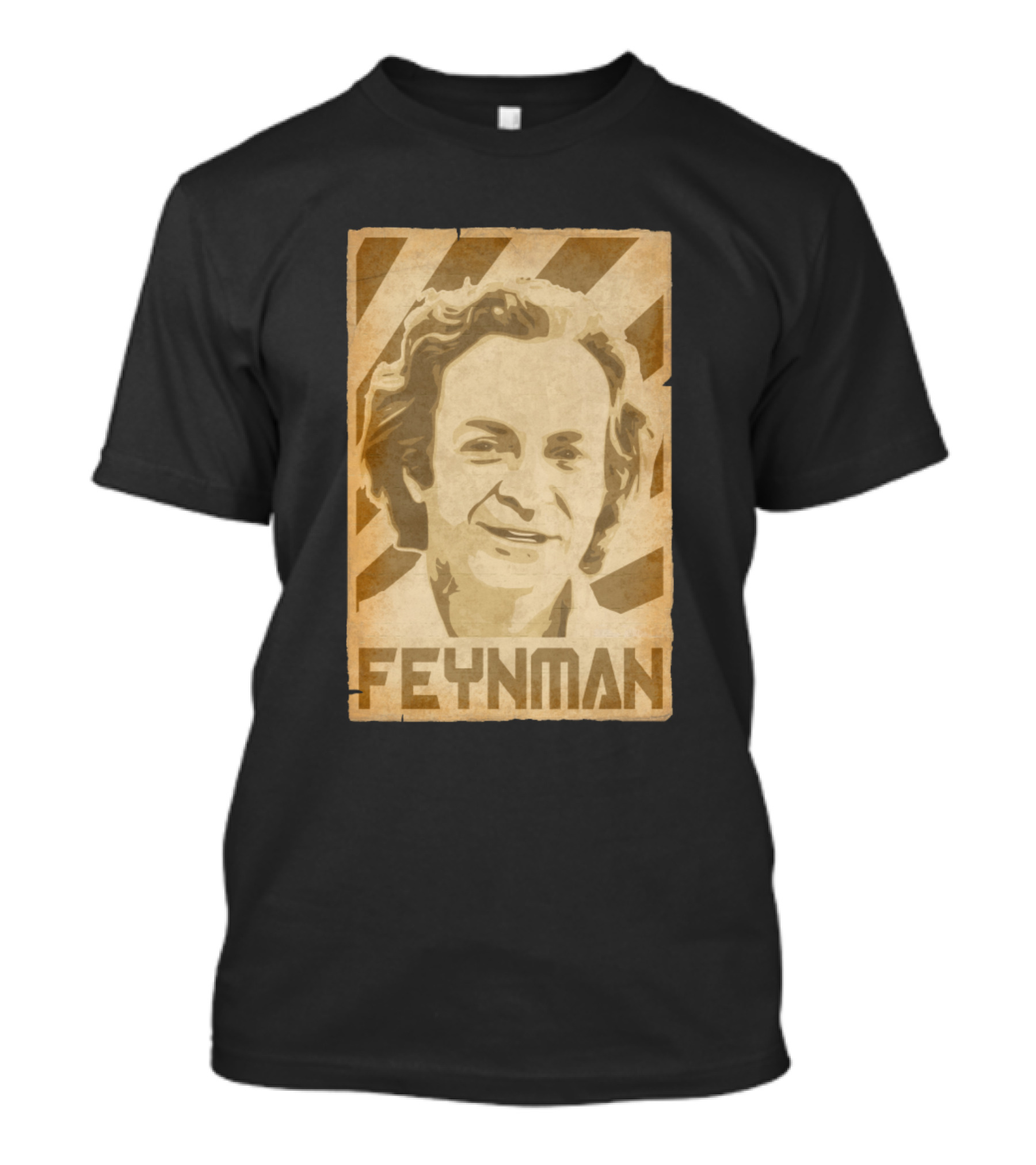 Feynman Retro Portrait Brown Tones T-Shirt